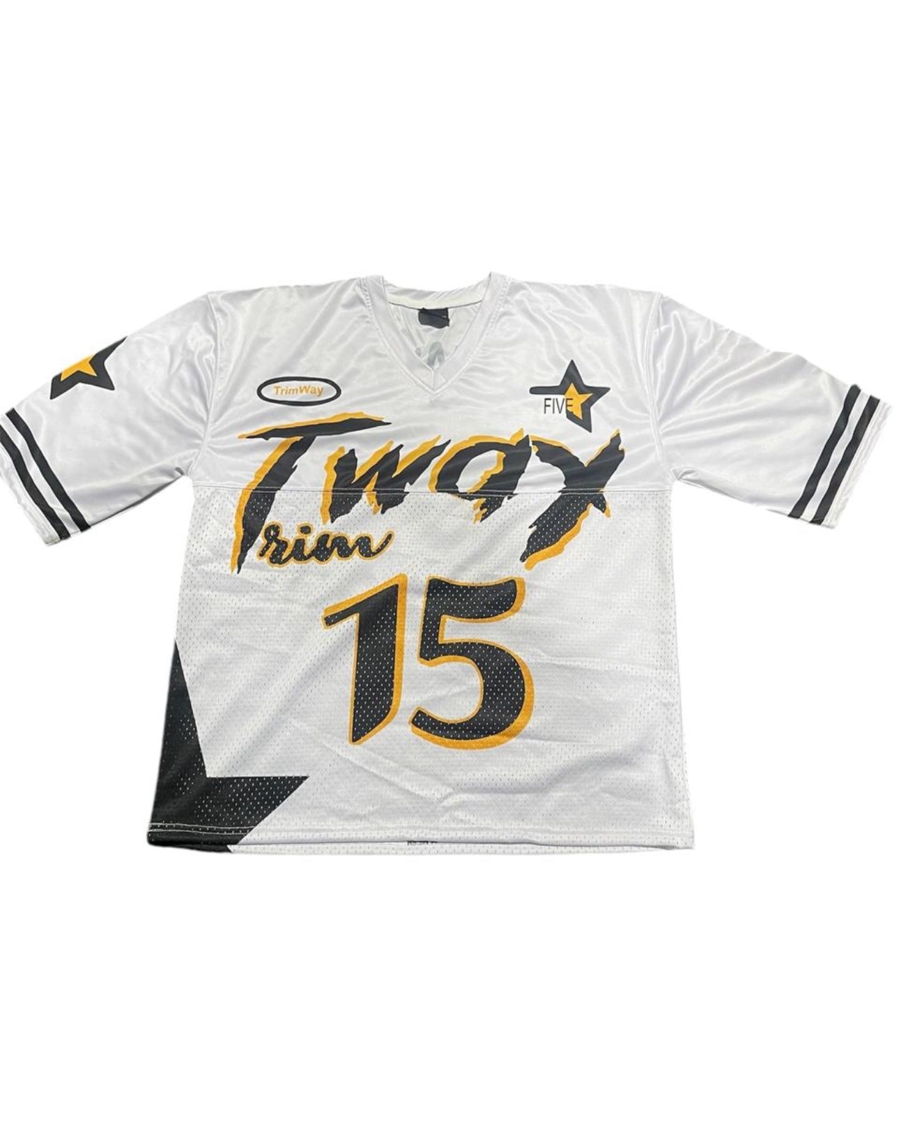 White/Black/Yellow TrimWay Jersey