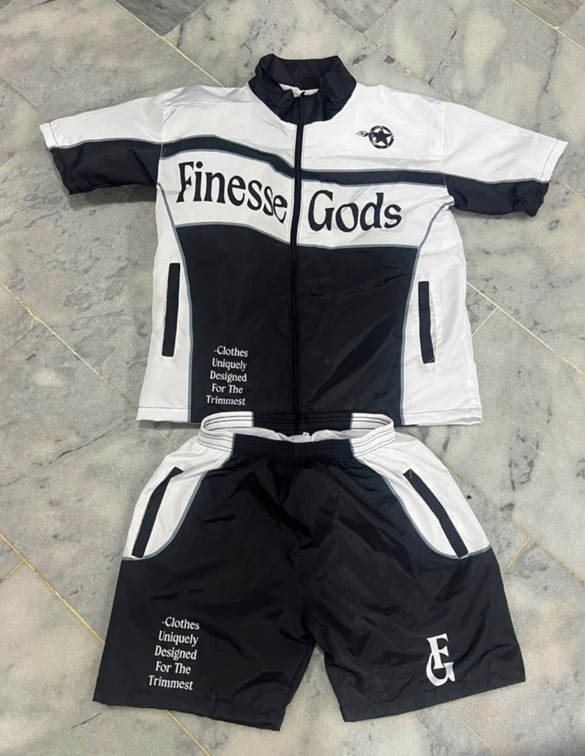 Black&White Men Windbreaker Set