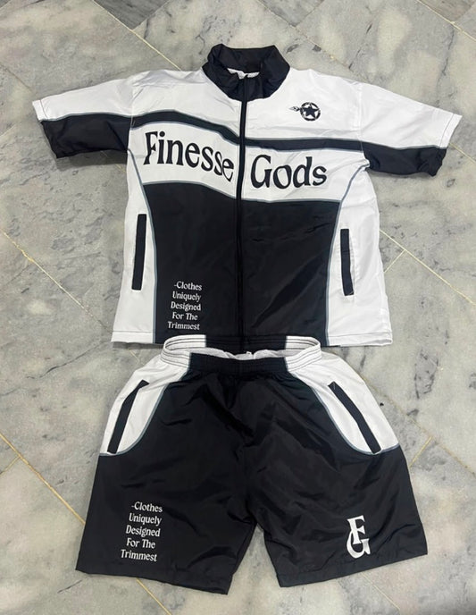 Black&White Men Windbreaker Set